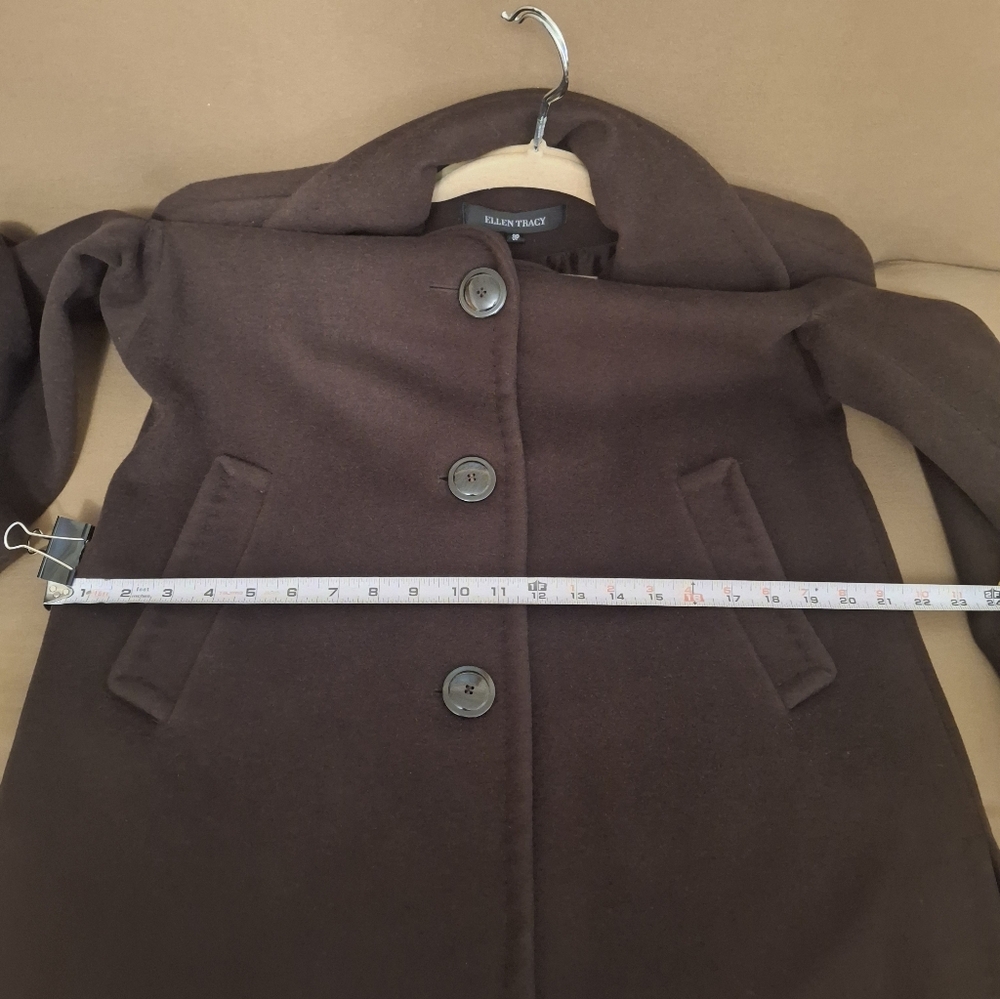 Elegant Chocolate Brown  Womans Coat 8P - Picture 14 of 15